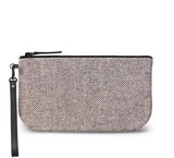 Purple Herringbone Small Wristlet Clutch Front View