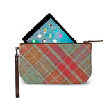 Autumn Tartan Plaid Small Clutch Open View