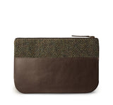Brown Harris Tweed Leather iPad Case Back View