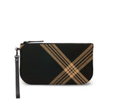 Celtic Black Tartan Plaid Small Clutch Front View