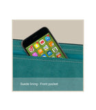 Petrol Blue Suede Front Pocket