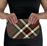 Thomson Tartan Suede Clutch Bag Held View