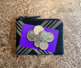 Celtic Black Tartan Purse with Coins and Card