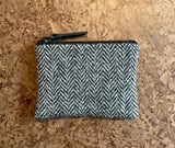 Black and White Harris Tweed Purse Front View