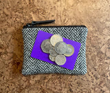Black and White Harris Tweed Purse With Card and Coins