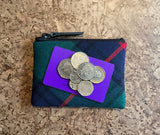 Tartan Purse with red stripe With card and coins