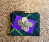 Yellow Stripe Tartan Purse with Card and Coins