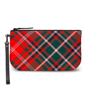 MacDougall Modern Tartan Small Wristlet Clutch Front View