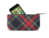 Stewart Black Tartan Mini Clutch Open View