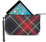 Stewart Black Tartan Small Wristlet Clutch Open View