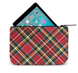 Bonnie Prince Charlie Tartan Leather iPad Case Open View