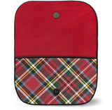 Bonnie Prince Charlie Tartan Suede Clutch Bag Open View