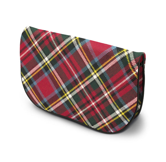 Bonnie Prince Charlie Tartan Suede Clutch Bag Side View