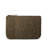 Brown Harris Tweed Leather iPad Case Front View