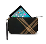 Celtic Black Tartan Plaid Small Clutch Open View