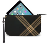 Celtic Black Tartan Wristlet Clutch Open View