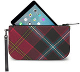 German American Tartan Wristlet Clutch Open View