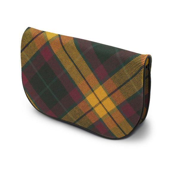 MacMillian Tartan Suede Clutch Bag Side View