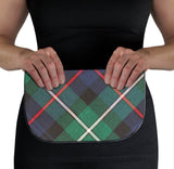 Mackenzie Tartan Suede Clutch Bag Held View