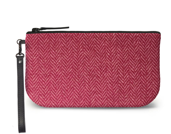 Pink Harris Tweed Small Wristlet Clutch Feature Image
