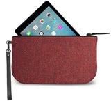 Red Tweed Small Wristlet Clutch Open View