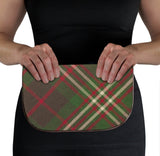 Scott Tartan Suede Clutch Bag Held View